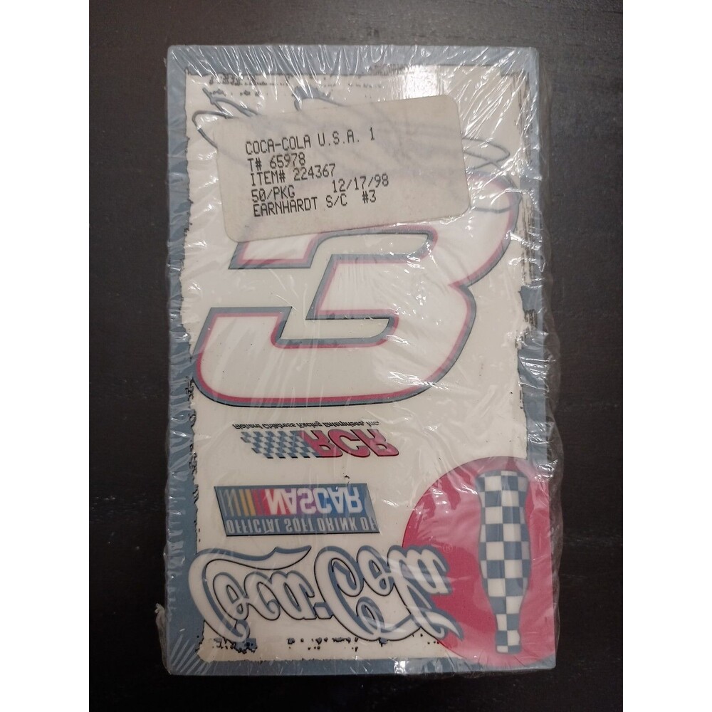 VTG '98 50 PACK NOS Dale Earnhardt Sr. #3 RCR NASCAR Coca-Cola 3”X 5”  Stickers